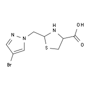 2-[(4-Bromo-1H-pyrazol-1-yl)methyl]-1,3-thiazolidine-4-carboxylic acid