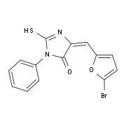 (5E)-5-[(5-Bromo-2-furyl)methylene]-2-mercapto-3-phenyl-3,5-dihydro-4H-imidazol-4-one