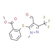 Methyl 2-{[4-formyl-1-methyl-3-(trifluoromethyl)-1H-pyrazol-5-yl]sulfanyl}benzenecarboxylate