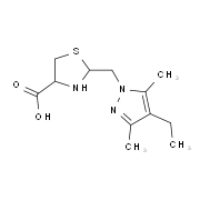 2-[(4-Ethyl-3,5-dimethyl-1H-pyrazol-1-yl)methyl]-1,3-thiazolidine-4-carboxylic acid