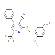 2-[(5-Formyl-2-methoxybenzyl)thio]-4-phenyl-6-(trifluoromethyl)nicotinonitrile