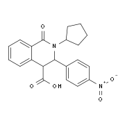 2-Cyclopentyl-3-(4-nitrophenyl)-1-oxo-1,2,3,4-tetrahydro-4-isoquinolinecarboxylic acid