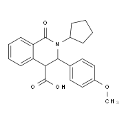 2-Cyclopentyl-3-(4-methoxyphenyl)-1-oxo-1,2,3,4-tetrahydro-4-isoquinolinecarboxylic acid