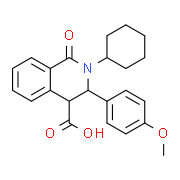 2-Cyclohexyl-3-(4-methoxyphenyl)-1-oxo-1,2,3,4-tetrahydro-4-isoquinolinecarboxylic acid