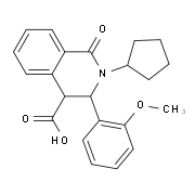 2-Cyclopentyl-3-(2-methoxyphenyl)-1-oxo-1,2,3,4-tetrahydro-4-isoquinolinecarboxylic acid