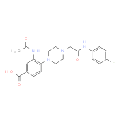 3-Acetamido-4-(4-(2-((4-fluorophenyl)amino)-2-oxoethyl)piperazin-1-yl)benzoic acid
