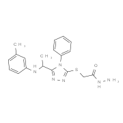 2-[(5-{1-[(3-Methylphenyl)amino]ethyl}-4-phenyl-4H-1,2,4-triazol-3-yl)thio]acetohydrazide