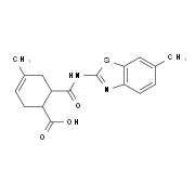 4-Methyl-6-(6-methyl-benzothiazol-2-ylcarbamoyl)-cyclohex-3-enecarboxylic acid