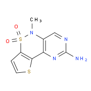 5-Methyl-5H-pyrimido[5,4-c]thieno[2,3-e][1,2]-thiazin-2-amine 6,6-dioxide