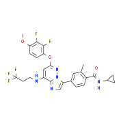 N-Cyclopropyl-4-[6-(2,3-difluoro-4-methoxyphenoxy)-8-[(3,3,3-trifluoropropyl)amino]imidazo[1,2-b]pyridazin-3-yl]-2-methylbenzamide