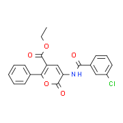 Ethyl 3-[(3-chlorobenzoyl)amino]-2-oxo-6-phenyl-2H-pyran-5-carboxylate