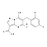 6-(2-Chloro-4-fluorobenzyl)-5,7-dimethylpyrazolo-[1,5-a]pyrimidine-3-carboxylic acid