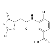 4-Chloro-3-{[(2-mercapto-4-oxo-4,5-dihydro-1,3-thiazol-5-yl)acetyl]amino}benzoic acid