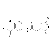 2-Chloro-5-{[(2-mercapto-4-oxo-4,5-dihydro-1,3-thiazol-5-yl)acetyl]amino}benzoic acid