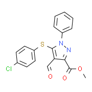 Methyl 5-[(4-chlorophenyl)sulfanyl]-4-formyl-1-phenyl-1H-pyrazole-3-carboxylate