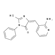 (5E)-5-[(2-Aminopyridin-3-yl)methylene]-2-mercapto-3-phenyl-3,5-dihydro-4H-imidazol-4-one