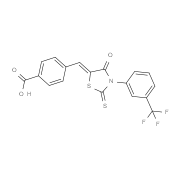 4-[4-Oxo-2-thioxo-3-(3-trifluoromethyl-phenyl)-thiazolidin-(5Z)-ylidenemethyl]-benzoic acid