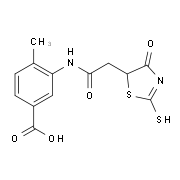 3-{[(2-Mercapto-4-oxo-4,5-dihydro-1,3-thiazol-5-yl)acetyl]amino}-4-methylbenzoic acid