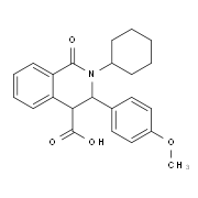 2-Cyclohexyl-3-(4-methoxyphenyl)-1-oxo-1,2,3,4-tetrahydro-4-isoquinolinecarboxylic acid