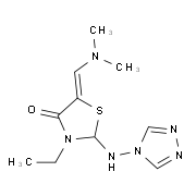 5-[(Dimethylamino)methylene]-3-ethyl-2-(4H-1,2,4-triazol-4-ylamino)-1,3-thiazolan-4-one