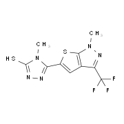 4-Methyl-5-[1-methyl-3-(trifluoromethyl)-1H-thieno[2,3-c]pyrazol-5-yl]-4H-1,2,4-triazole-3-thiol