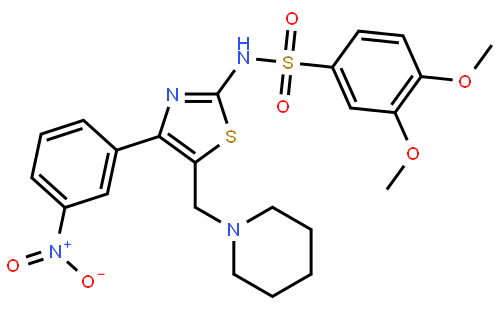 3,4-Dimethoxy-N-[4-(3-nitrophenyl)-5-(1-piperidinylmethyl)-2-thiazolyl]-benzenesulfonamide