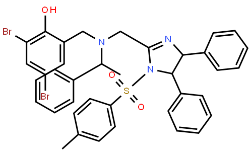 2,4-二溴-6-[[[[(4S,5S)-4,5-二氢-4,5-二苯基-1-甲苯磺酰基-1H-咪唑-2-基]甲基][(<i>S</i>)-1-苯乙基]氨基]甲基]苯酚