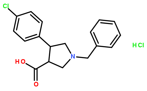 trans-1-Benzyl-4-(4-chlorophenyl)pyrrolidine-3-carboxylic acid hydrochloride