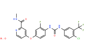 4-[4-[[[[4-Chloro-3-(trifluoromethyl)phenyl]amino]carbonyl]amino]-3-fluorophenoxy]-N-methyl-2-pyridinecarboxamide hydrate
