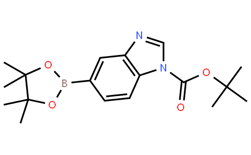 1H-苯并咪唑-1-甲酸, 5-(4,4,5,5-四甲基-1,3,2-二氧杂环己硼烷-2-基)-, 1,1-二甲基乙酯