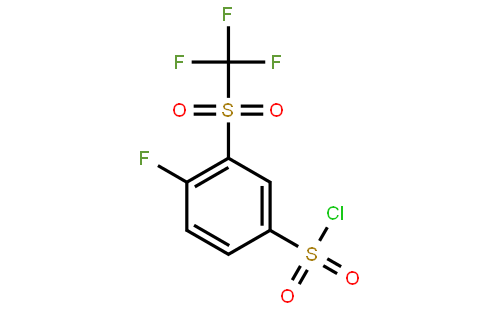 4-fluoro-3-((trifluoromethyl)sulfonyl)benzene-1-sulfonyl chloride