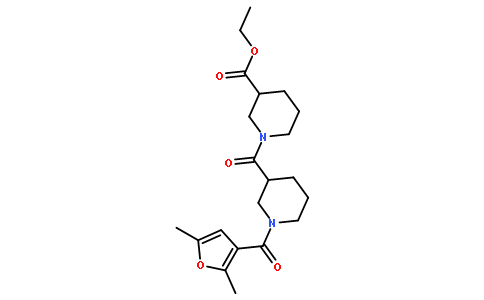Ethyl 1-{[1-(2,5-dimethyl-3-furoyl)-3-piperidinyl]carbonyl}-3-pip eridinecarboxylate