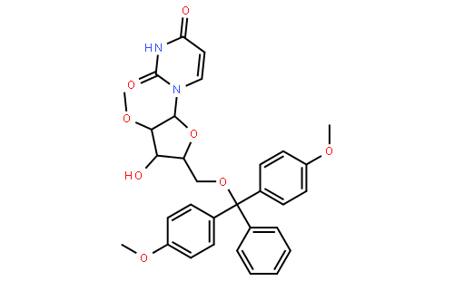 1-((2R,3R,4R,5R)-5-((Bis(4-methoxyphenyl)(phenyl)methoxy)methyl)-4-hydroxy-3-methoxytetrahydrofuran-2-yl)pyrimidine-2,4(1H,3H)-dione