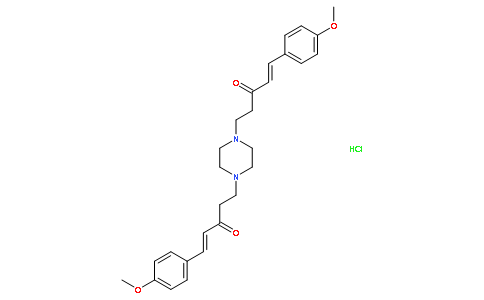 (E)-1-(4-methoxyphenyl)-5-[4-[(E)-5-(4-methoxyphenyl)-3-oxopent-4-enyl]piper azin-1-yl]pent-1-en-3-one hydrochloride
