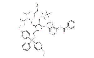 n-benzoyl-5'-o-(4,4-dimethoxytrityl)-2'-o-((tert-butyl)dimethylsilyl)adenosine-3'-(2-cyanoethyl-n,n-diisopropyl)phosphoramidite