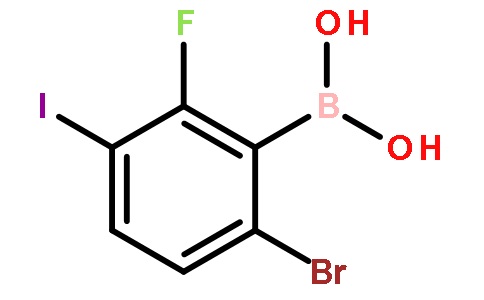 6-溴-2-氟-3-碘苯硼酸