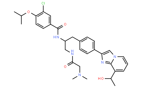 3-氯-N-{(1S)-2-[(N,N-二甲基甘氨酰)氨基]-1-[(4-{8-[(1S)-1-羟基乙基]咪唑并[1,2-a]吡啶-2-基}苯基)甲基]乙基}-4-[(1-甲基乙基)氧基]苯甲酰胺