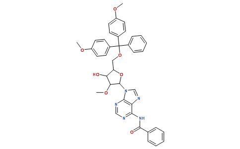 N-(9-((2R,3R,4R,5R)-5-((Bis(4-methoxyphenyl)(phenyl)methoxy)methyl)-4-hydroxy-3-methoxytetrahydrofuran-2-yl)-9H-purin-6-yl)benzamide