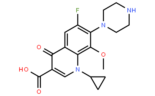 1-Cyclopropyl-6-fluoro-8-methoxy-4-oxo-7-(piperazin-1-yl)-1,4-dihydroquinoline-3-carboxylic acid