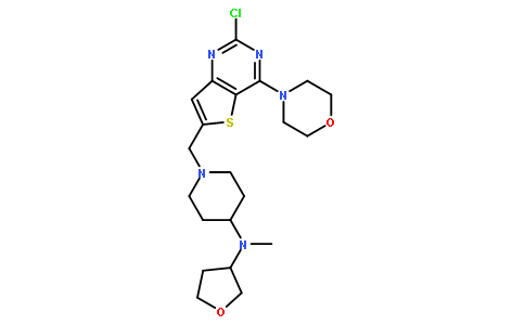 1-((2-Chloro-4-morpholinothieno[3,2-d]pyrimidin-6-yl)methyl)-N-methyl-N-(tetrahydrofuran-3-yl)piperidin-4-amine