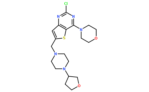 4-(2-Chloro-6-((4-(tetrahydrofuran-3-yl)piperazin-1-yl)methyl)thieno[3,2-d]pyrimidin-4-yl)morpholine