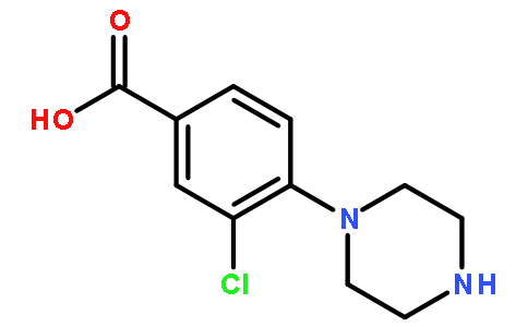3-Chloro-4-piperazinobenzoic Acid