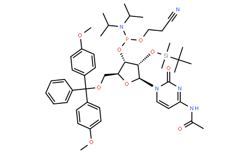 N-乙酰基-5'-O-(4,4-二甲氧基三苯甲基)-2'-O-[(叔丁基)二甲基硅基]胞苷-3'-(2-氰基乙基-N,N-二异丙基)亚磷酰胺