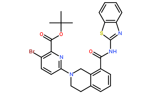 tert-Butyl 6-(8-(benzo[d]thiazol-2-ylcarbamoyl)-3,4-dihydroisoquinolin-2(1H)-yl)-3-bromopicolinate