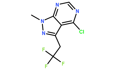 4-chloro-1-methyl-3-(2,2,2-trifluoroethyl)-1H-pyrazolo[3,4-d]pyrimidine