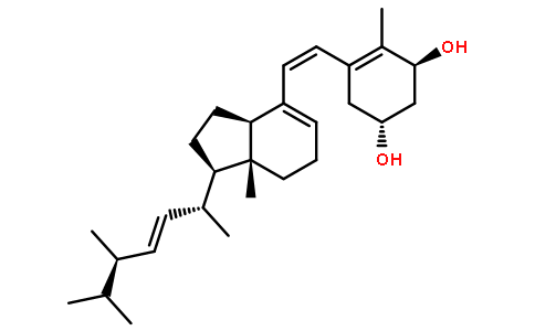 1α-羟基前维生素d2 1α-羟基维生素d2(cas:127264-18-0) 结构式图片