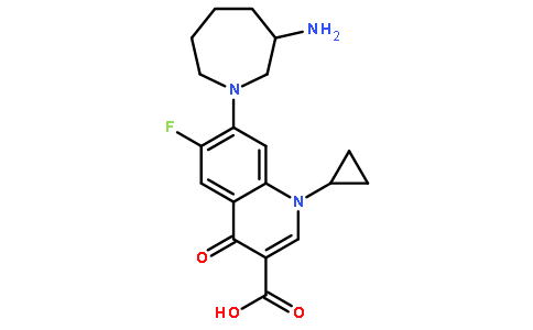 7-(3-Aminoazepan-1-yl)-1-cyclopropyl-6-fluoro-4-oxo-1,4-dihydroquinoline-3-carboxylic acid