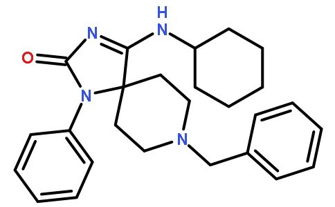 8-benzyl-4-(cyclohexylamino)-1-phenyl-1,3,8-triazaspiro[4.5]dec-3-en-2-one