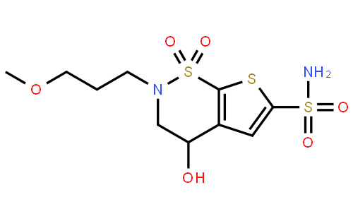 (S)-3,4-二氢-4-羟基-2-(3-甲氧丙基)-2H-噻吩并[3,2-e]-1,2-噻嗪-6-磺酰胺 1,1-二氧化物