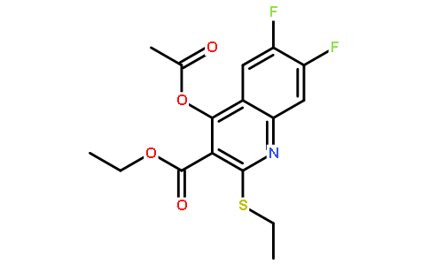 4-乙酰氧基-6,7-二氟-2-乙硫基喹啉-3-羧酸乙酯